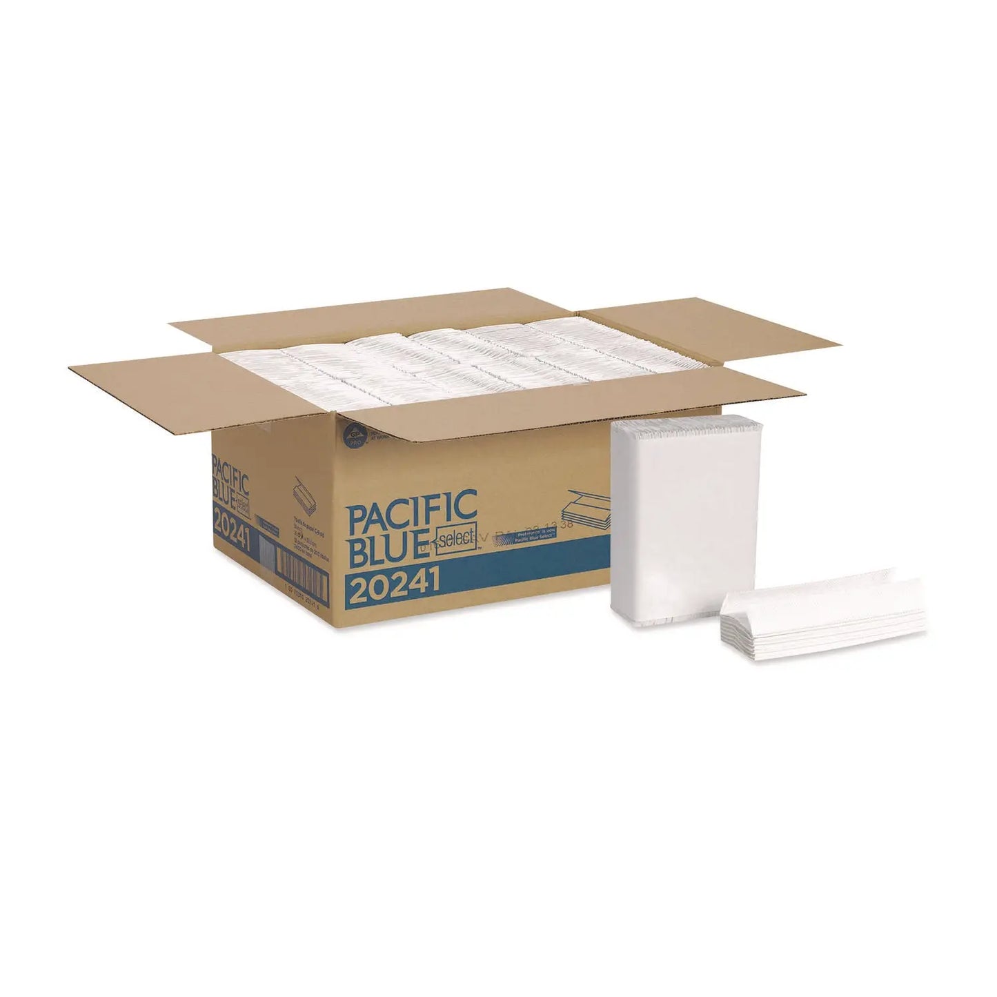 GPC20241 Pacific Blue Select C-Fold Paper Towel, 1-Ply, 10.1 x 10.1, White, 200/Pack, 12 Packs/Carton Georgia Pacific Professional
