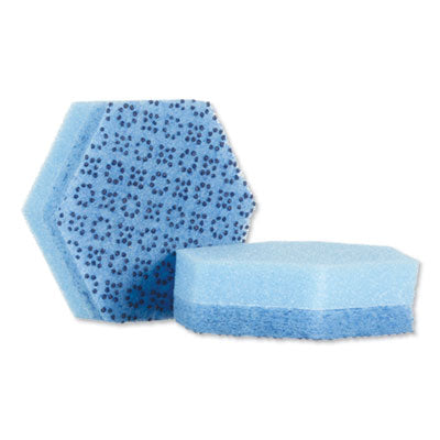 MMM3000HEX Low Scratch Scour Sponge 3000hex, 4.45 X 3.85, Blue, 16/carton