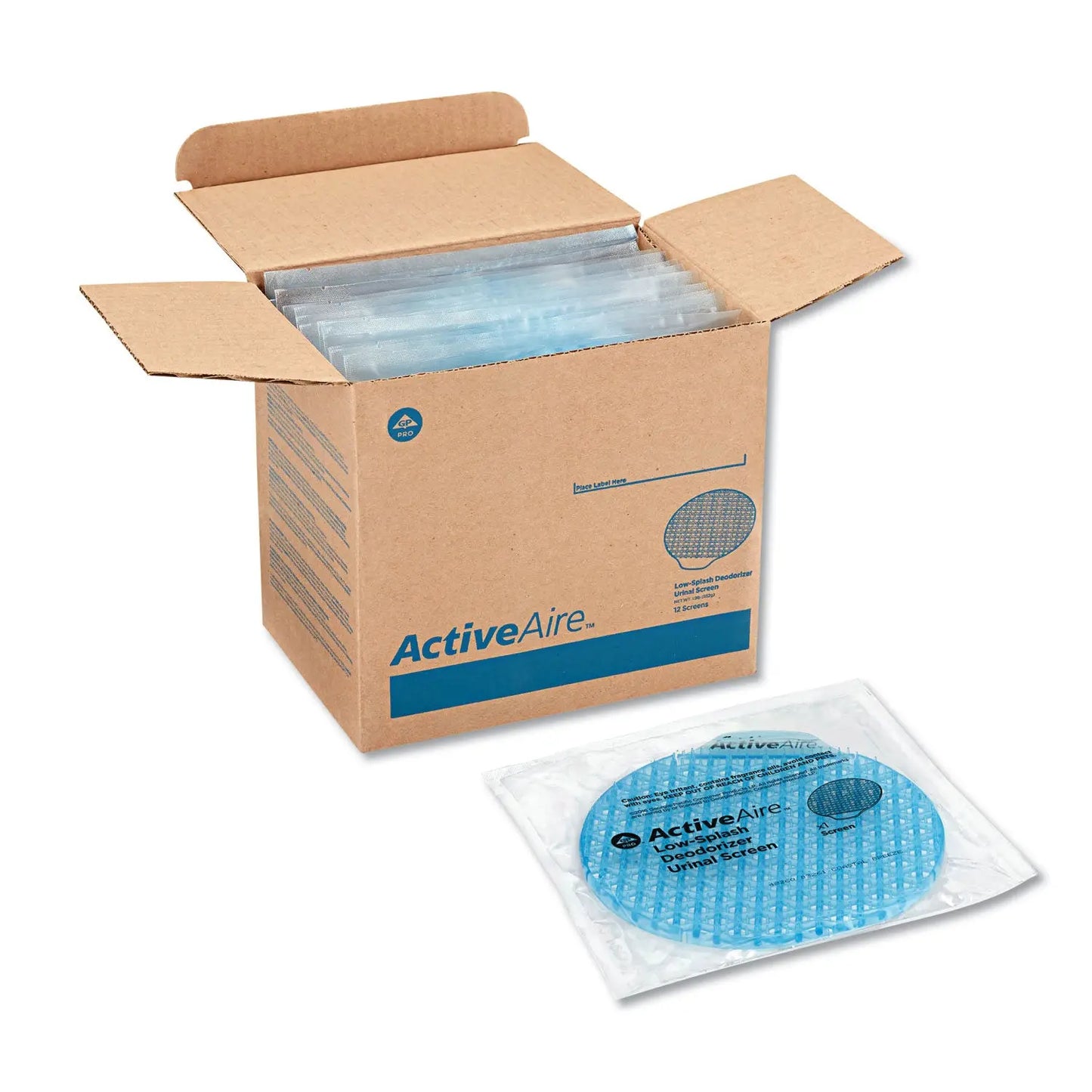 GPC48260 Activeaire Deodorizer Urinal Screen With Side Tab, Coastal Breeze Scent, Blue, 12/carton Georgia Pacific Professional