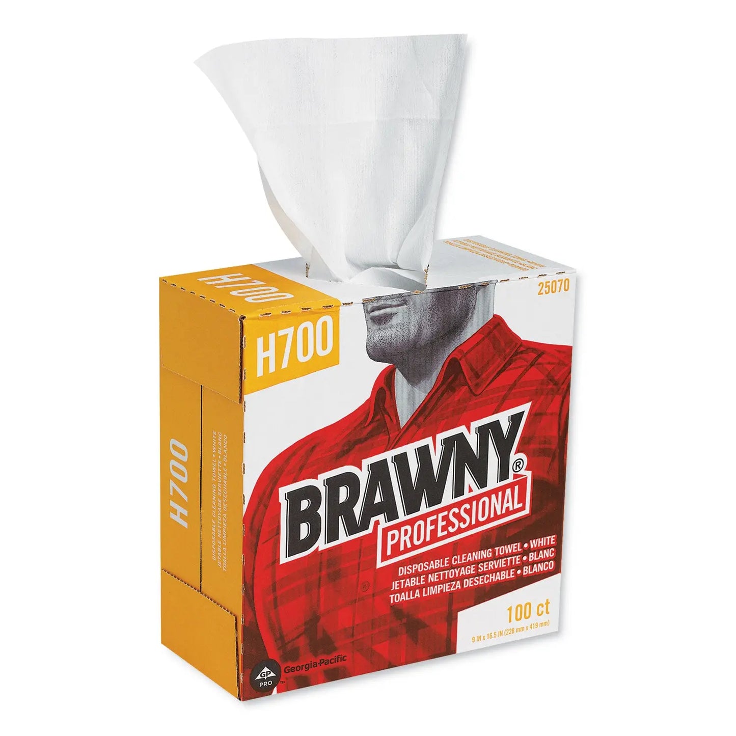 GPC25070CT Medium Weight Hef Shop Towels, 9 1/8 X 16 1/2, 100/box, 5 Boxes/carton Brawny Professional
