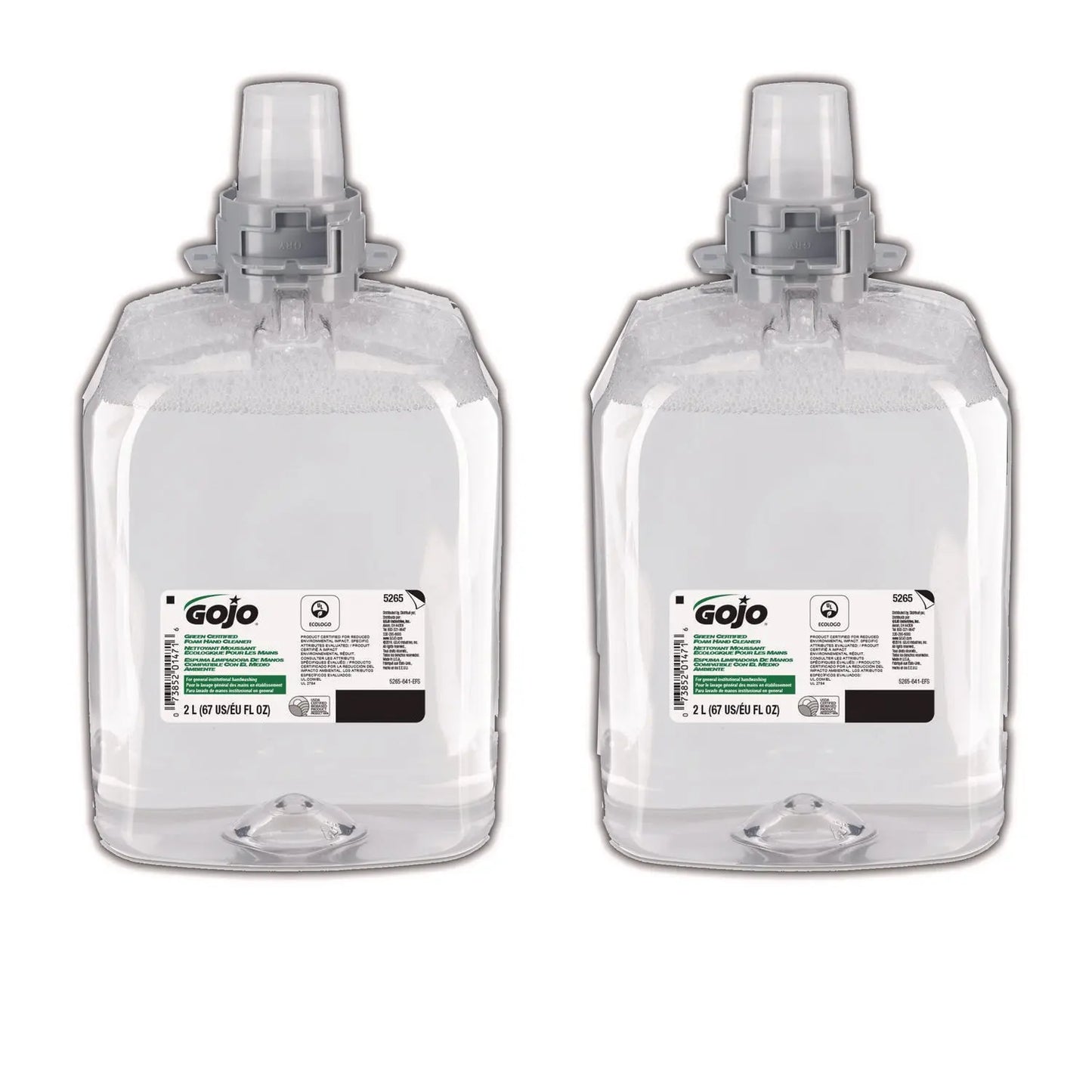 GOJ526502 Green Certified Foam Hand Cleaner, Refill for GOJO FMX-20 Push-Style Dispenser, Unscented, 2,000 mL, 2/Carton GOJO