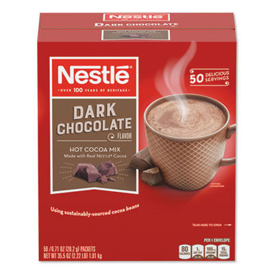NES70060 Hot Cocoa Mix, Dark Chocolate, 0.71 Oz, 50/box NESTLE