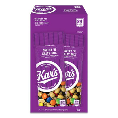 AVTSN08387 Nuts Caddy, Sweet 'n Salty Mix, 2 Oz Packets, 24/box KAR'S NUTS