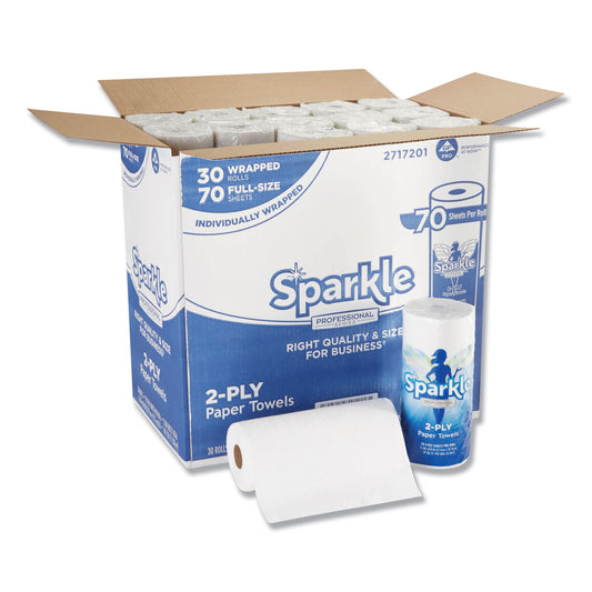 GPC2717201 Sparkle ps Premium Perforated Paper Kitchen Towel Roll, 2-Ply, 11 x 8.8, White, 70 Sheets, 30 Rolls/Carton
