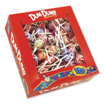 SPA66 Dum-Dum-Pops, Assorted Flavors, Individually Wrapped, 120/box SPANGLER CANDY COMPANY