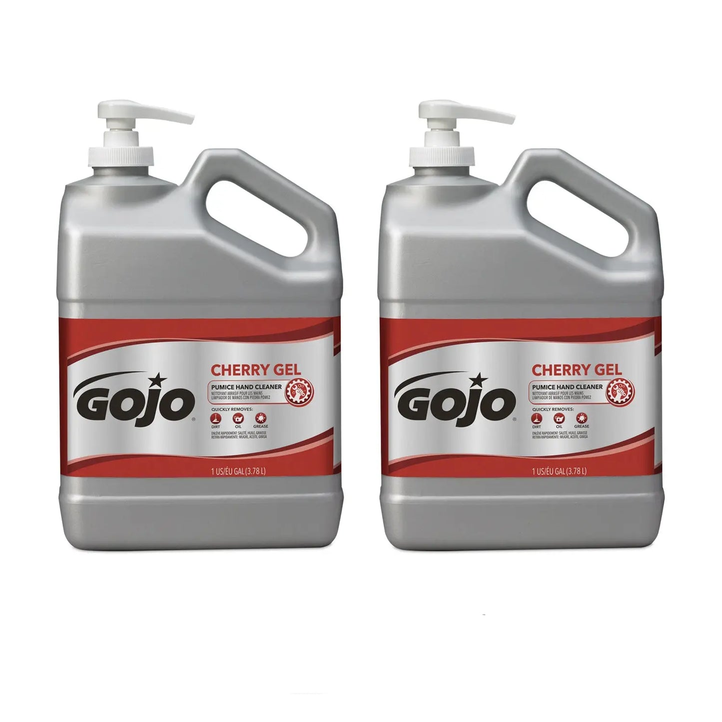 GOJ235802 Cherry Gel Pumice Hand Cleaner, Cherry Scent, 1 gal, 2/Carton GOJO