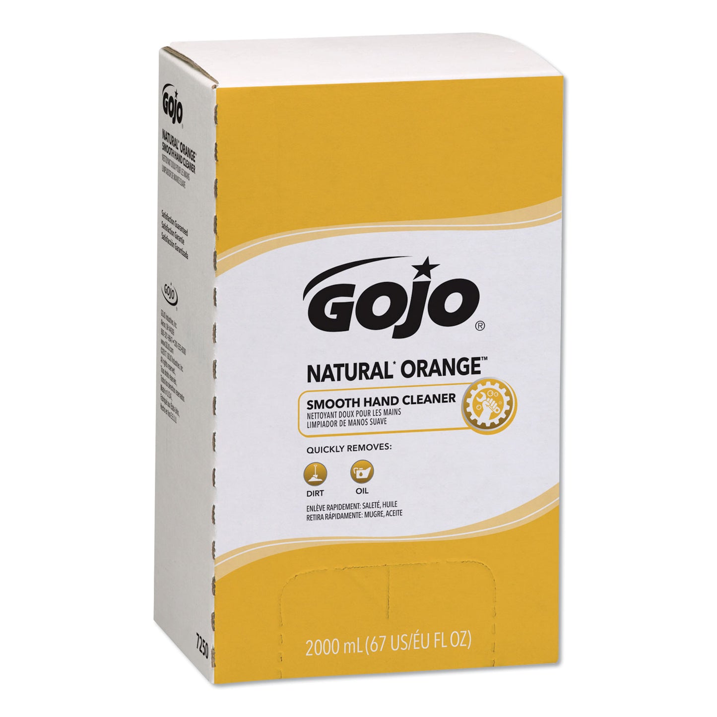 GOJ7250 NATURAL ORANGE Smooth Hand Cleaner, Refill for GOJO PRO TDX Push-Style Dispenser, Citrus Scent, 2,000 mL, 4/Carton