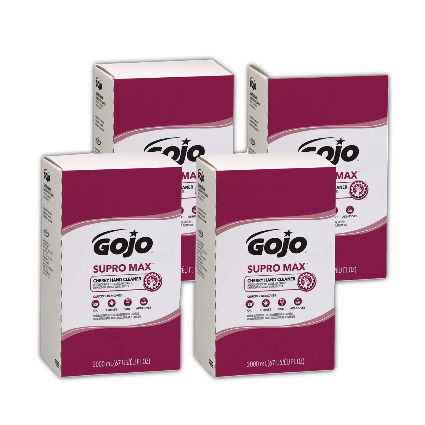GOJ728204 SUPRO MAX Heavy Duty Hand Cleaner, Refill for GOJO PRO TDX 2000 Dispenser, Cherry Fragrance, 2,000 mL, 4/Carton GOJO