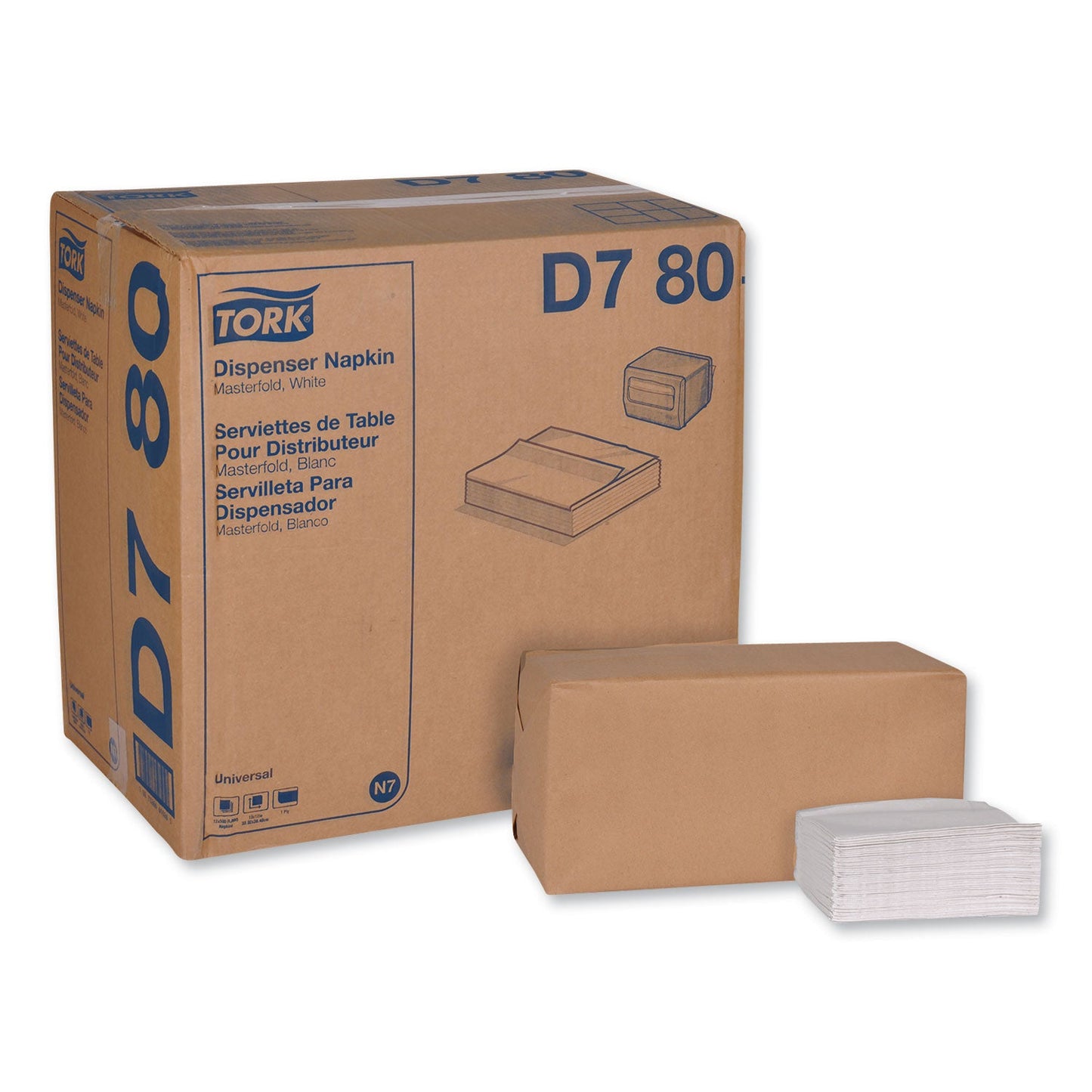 TRKD780 Universal Masterfold Dispenser Napkins, 1-Ply, 13 x 12, White, 6,000/Carton Tork