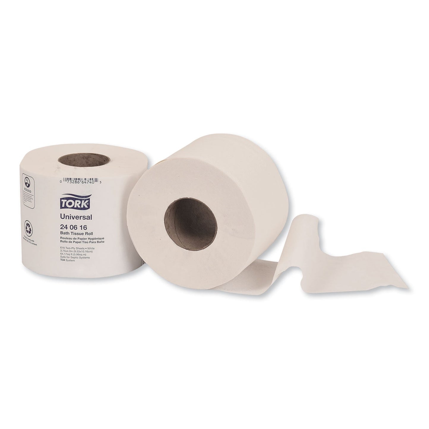TRK240616 Bath Tissue, Septic Safe, 2-Ply, White, 616 Sheets/Roll, 48 Rolls/Carton Tork