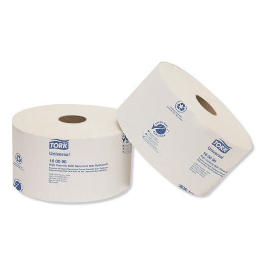 TRK160090 Universal High Capacity Bath Tissue with OptiCore, Septic Safe, 2-Ply, White, 2,000 Sheets/Roll, 12 Rolls/Carton