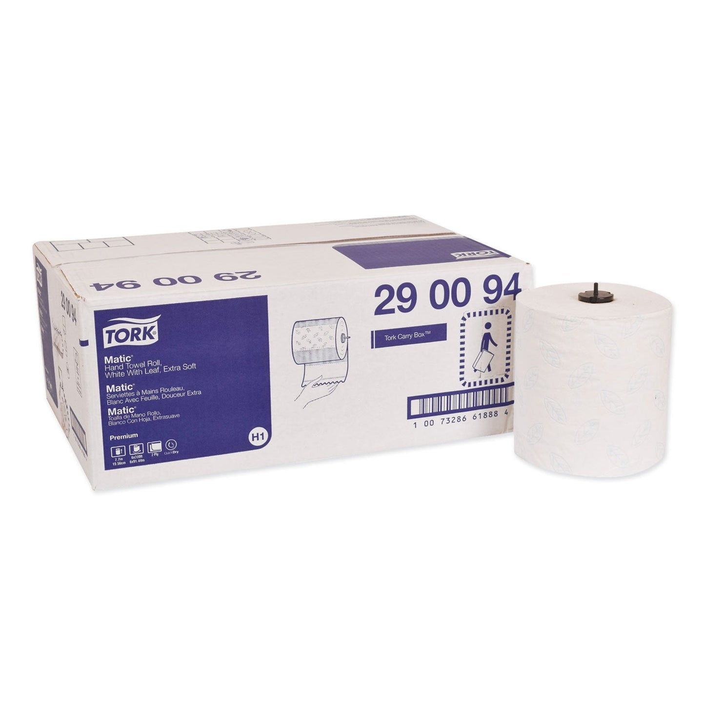 TRK290094 Premium Extra Soft Matic Hand Towel Roll, 2-Ply, 7.7" x 300 ft, White, 6/Carton Tork