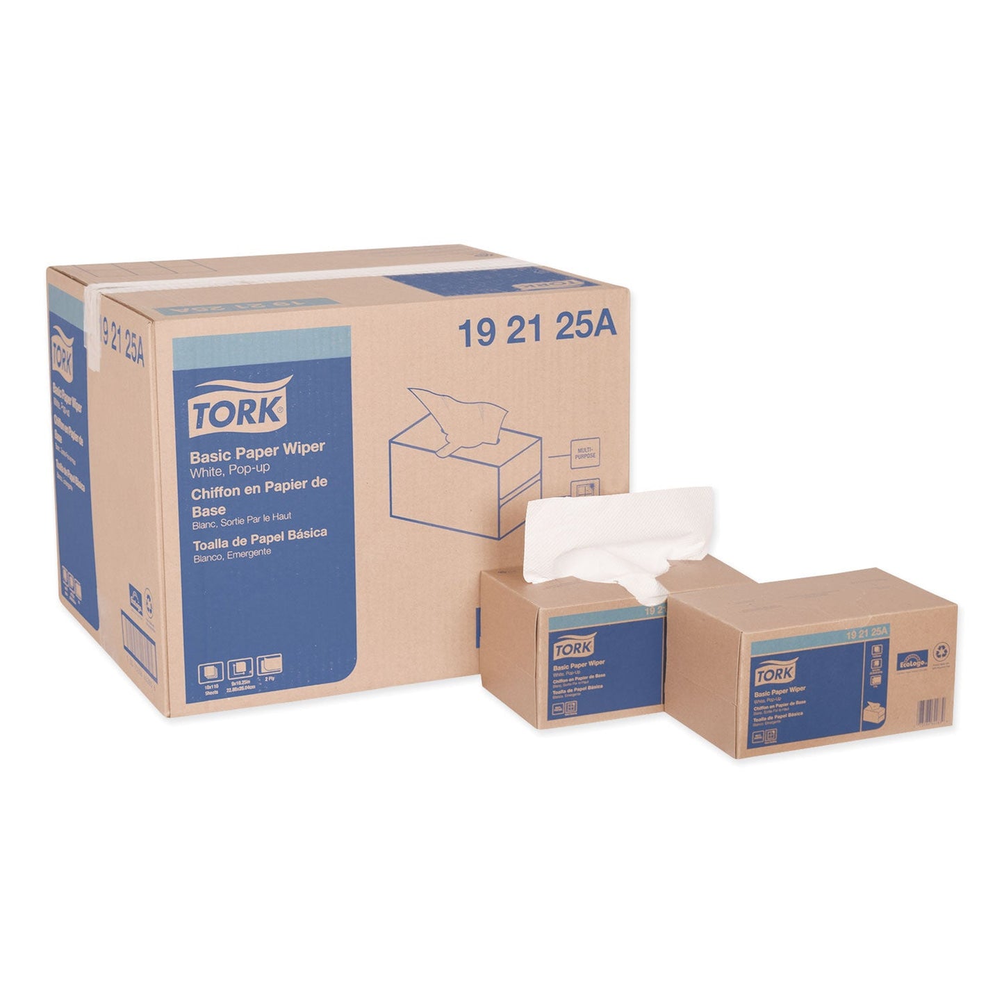 TRK192125A Multipurpose Paper Wiper, 2-Ply, 9 x 10.25, White, 110/Box, 18 Boxes/Carton Tork