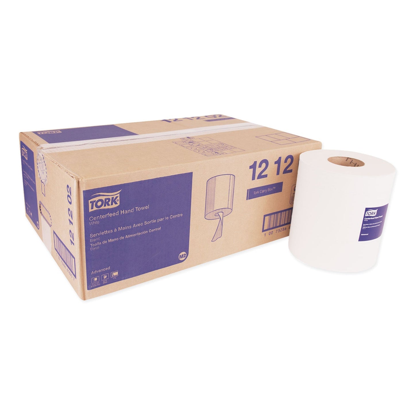 TRK121202 Advanced Centerfeed Hand Towel, 2-Ply, 8.25 X 11.8, White, 610/roll, 6/carton Tork
