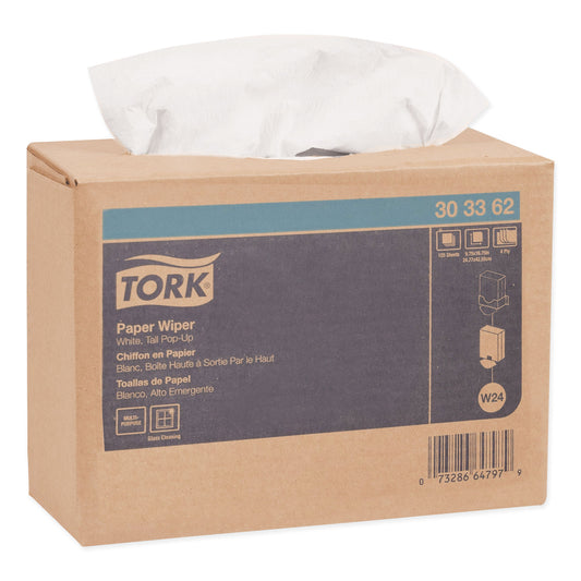 TRK303362 Multipurpose Paper Wiper, 4-Ply, 9.75 x 16.75, White, 125/Box, 8 Boxes/Carton