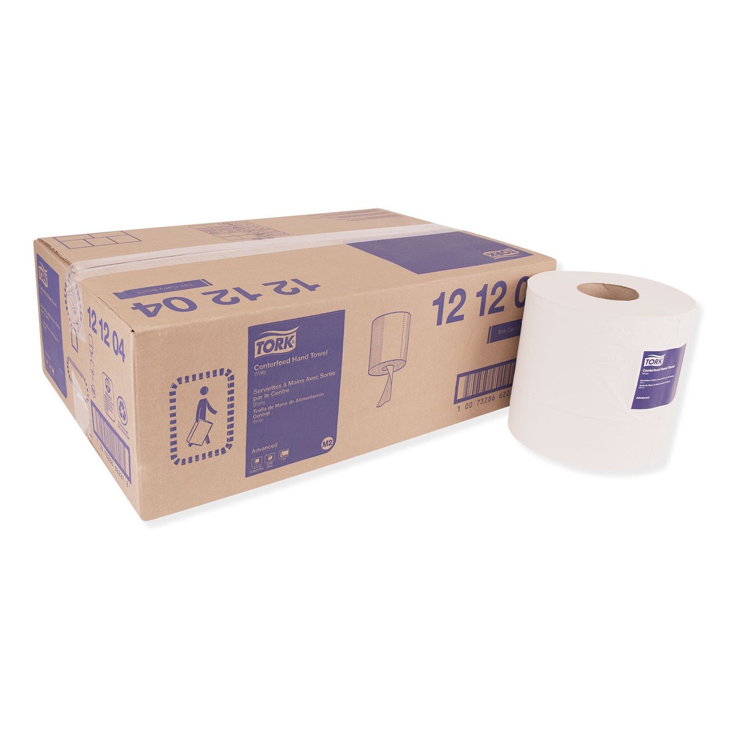TRK121204 Centerfeed Hand Towel, 2-Ply, 7.6 X 11.8, White, 600/roll, 6 Rolls/carton Tork