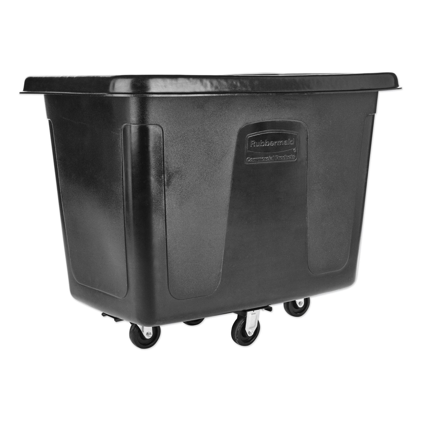 RCP461200BLA Cube Truck, 12 cu ft, 400 lb Capacity, Medium-Density Polyethylene/Metal Frame, Black RUBBERMAID COMMERCIAL PROD.