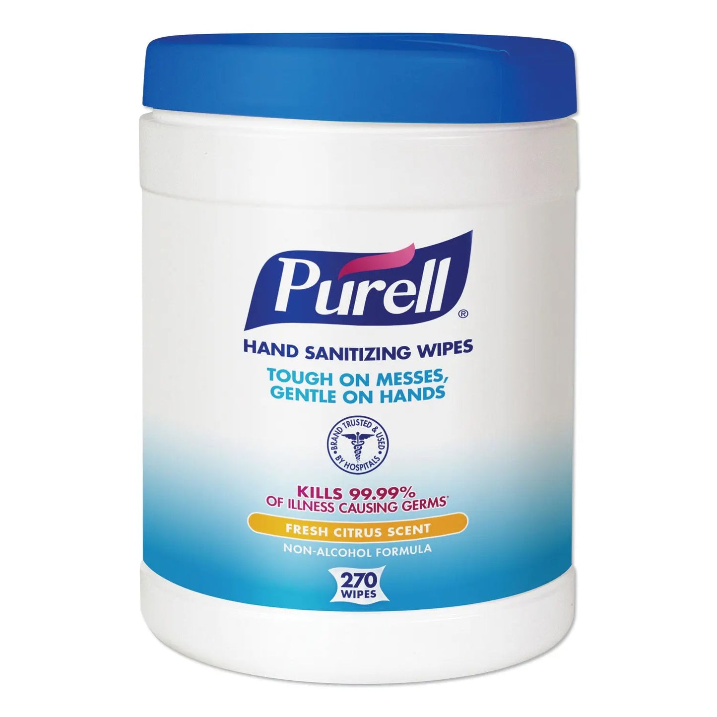 GOJ911306CT Sanitizing Hand Wipes, 6.75 x 6, Fresh Citrus, White, 270/Canister, 6 Canisters/Carton PURELL
