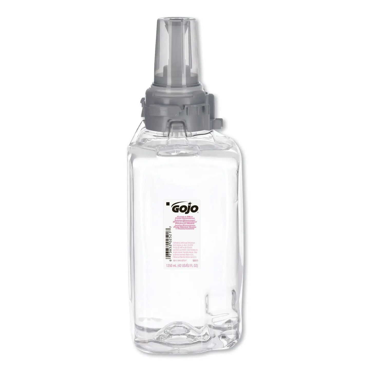 GOJ881103 Clear and Mild Foam Handwash Refill, For ADX-12 Dispenser, Fragrance-Free, 1,250 mL, 3/Carton GOJO