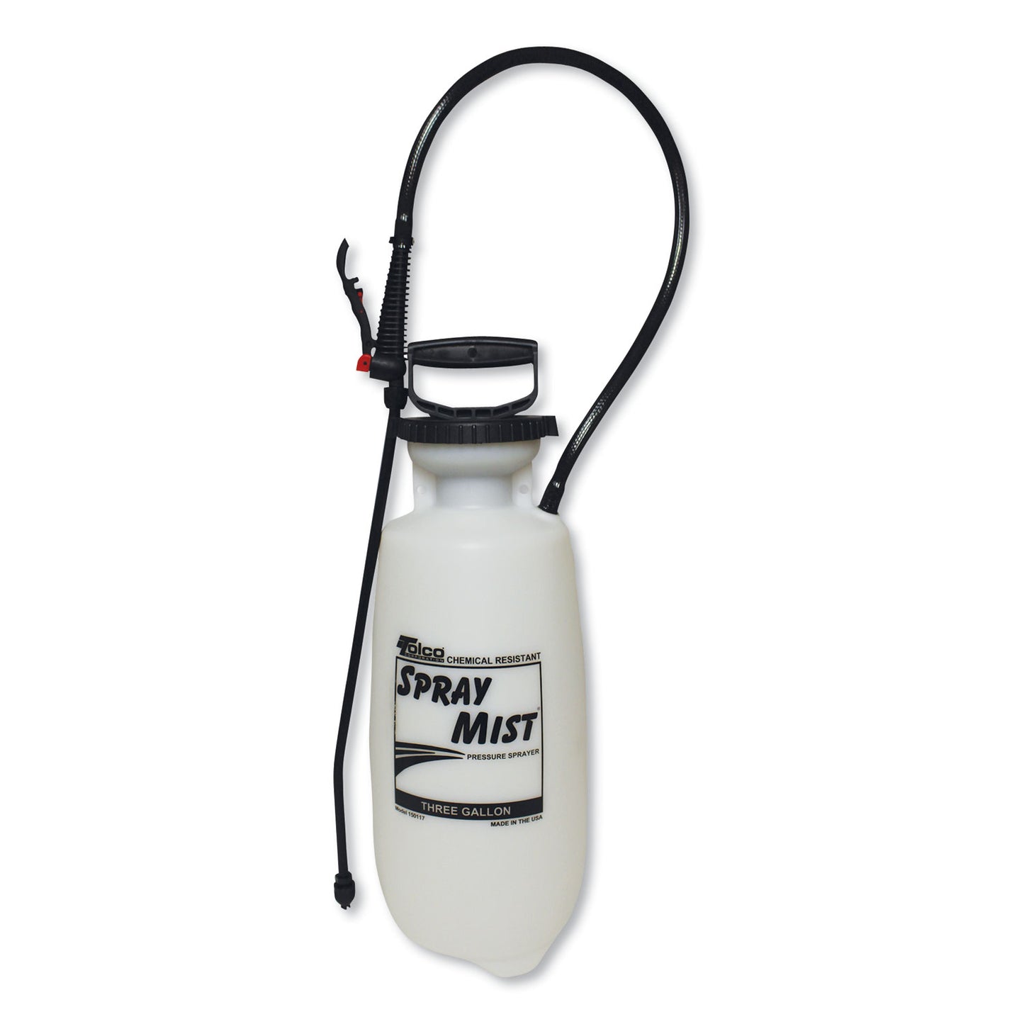 TOC150013 Chemical Resistant Tank Sprayer, 3 gal, 0.63" x 30" Hose, White