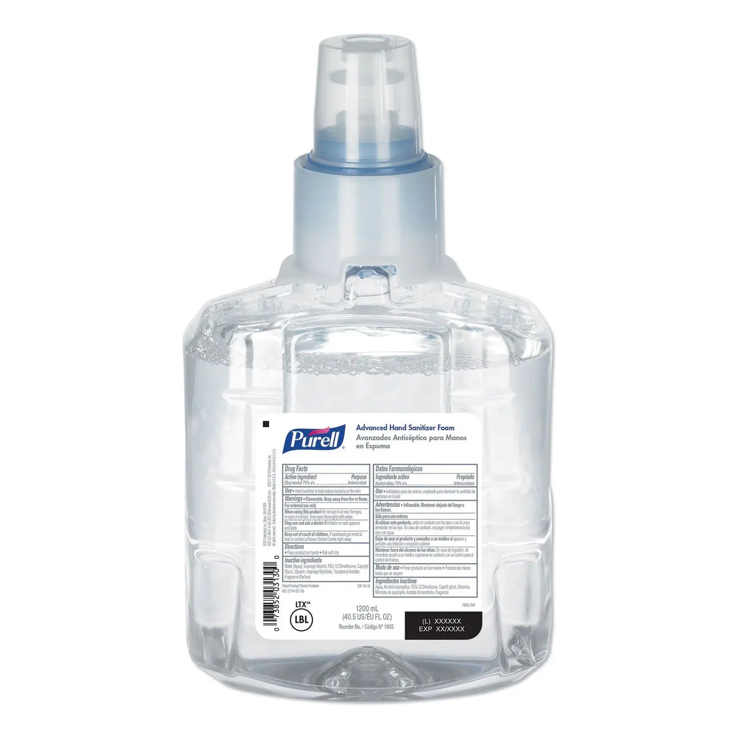 GOJ190502EA Advanced Hand Sanitizer Foam, For LTX-12 Dispensers, 1,200 mL Refill, Fragrance-Free PURELL