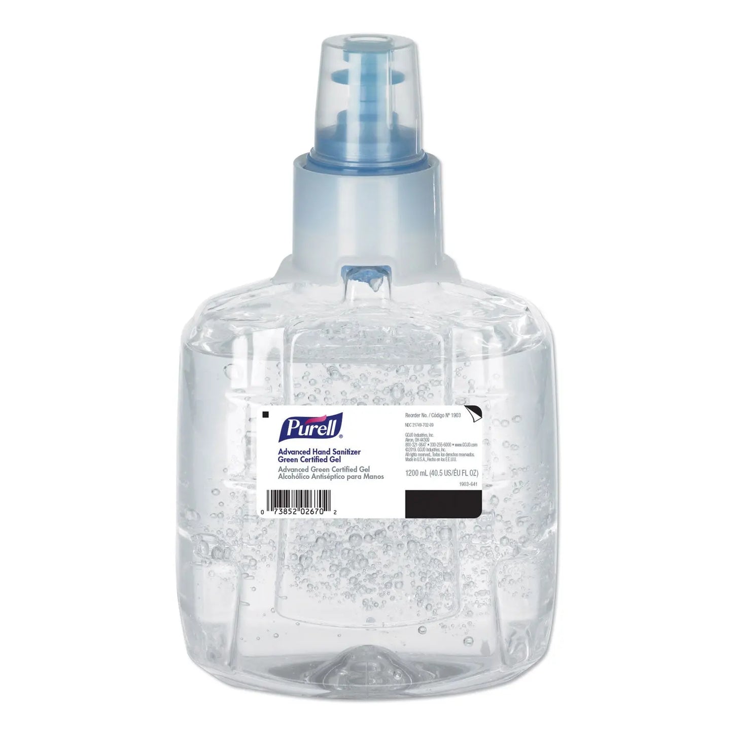 GOJ190302CT Advanced Hand Sanitizer Green Certified Gel Refill, For LTX-12 Dispensers, 1,200 mL, Fragrance-Free, 2/Carton PURELL