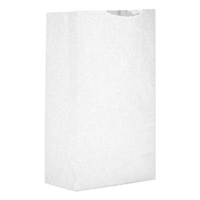 BAGGW2 Grocery Paper Bags, 2# Size, 30# Basis Weight, 4.31" x 2.44" x 7.88", White, 6,000/Bundle