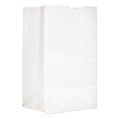 BAGGW20S500 Grocery Paper Bags, 20# Squat Size, 40# Basis Weight, 8.13" x 5.88" x 12.5", White, 500/Bundle