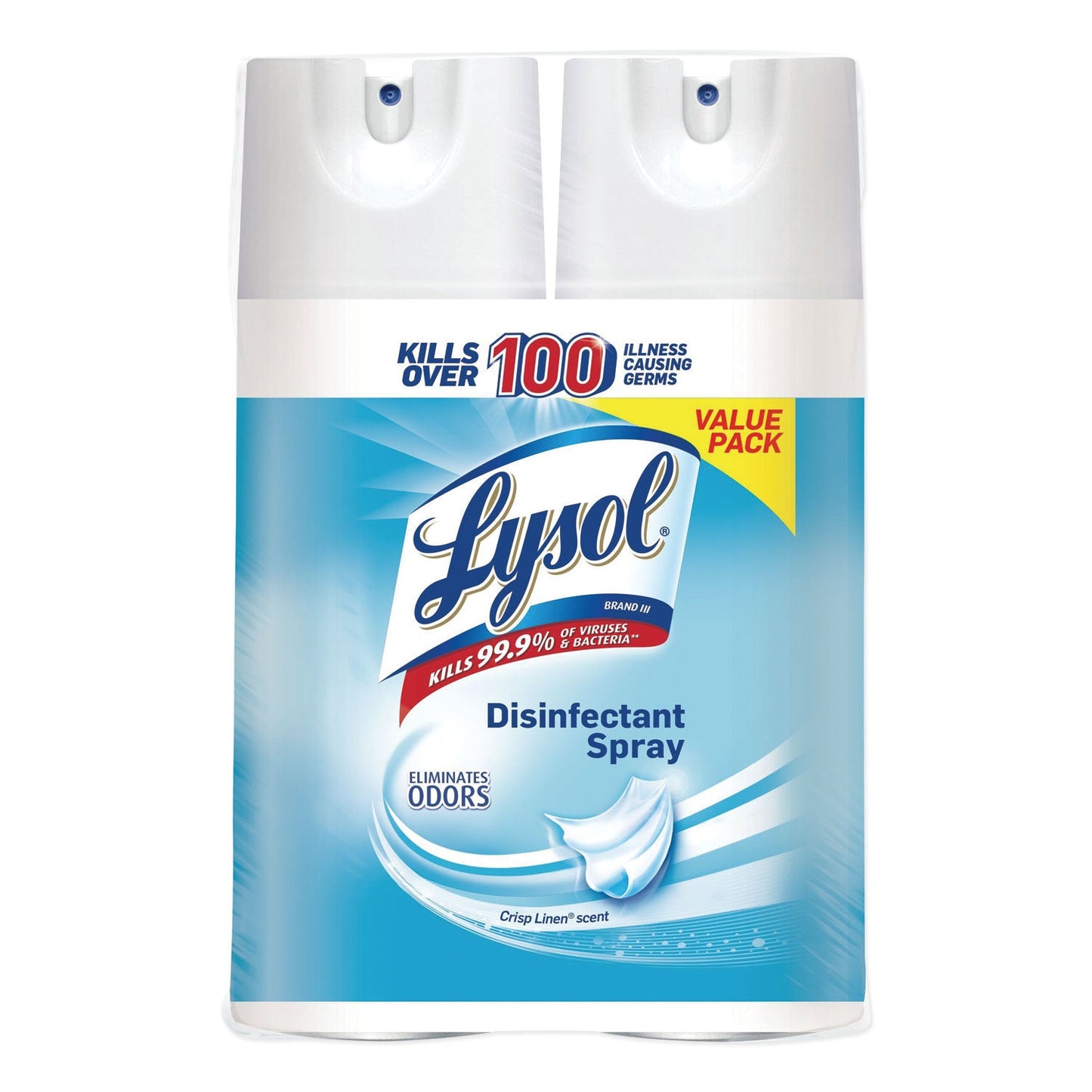 RAC89946 Disinfectant Spray, Crisp Linen, 12.5 Oz Aerosol Spray, 2/pack, 6 Pack/carton LYSOL Brand