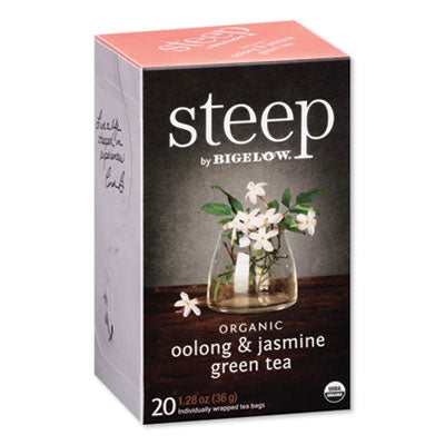 BTCRCB17714 Steep Tea, Oolong And Jasmine Green, 0.06 Oz Tea Bag, 20/box BIGELOW TEA CO.