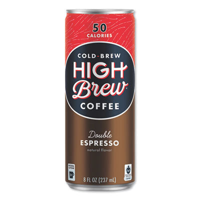 HIH00500 Cold Brew Coffee + Protein, Double Expresso, 8 Oz Can, 12/pack HIGH BREW COFFEE