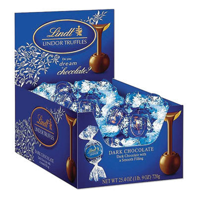 LSPLAS3513 Lindor Dark Chocolate Truffles, 25.4 Oz Box, 60/box LINDT