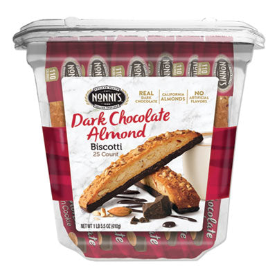 NONNSD97651 Biscotti, Dark Chocolate Almond, 0.85 Oz Individually Wrapped, 25/pack NONNI'S