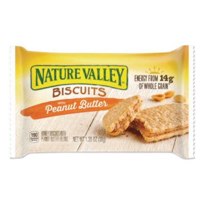 NVLGEM47878 Biscuits, Honey With Peanut Butter, 1.35 Oz Pouch, 16/box GENERAL MILLS