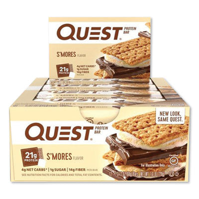 QCC00123 Protein Bars, S'mores, 2.12 Oz Bar, 12 Bars/box QUEST NUTRITION