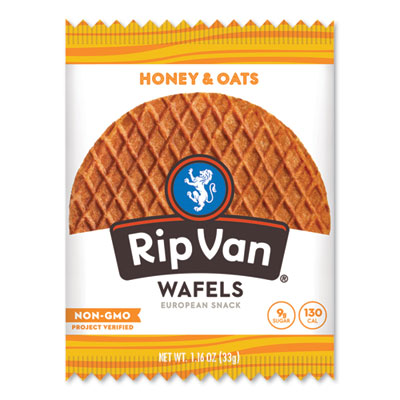 RVW00336 Wafels - Single Serve, Honey And Oats, 1.16 Oz Pack, 12/box RIP VAN