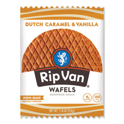 RVW00334 Wafels - Single Serve, Dutch Caramel And Vanilla, 1.16 Oz Pack, 12/box RIP VAN