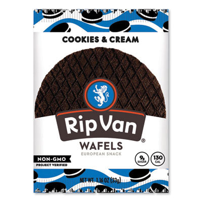 RVW00388 Wafels - Single Serve, Cookies And Cream, 1.16 Oz Pack, 12/box RIP VAN