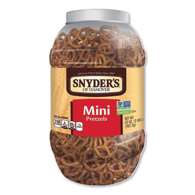 SNY8756 Mini Pretzels, Classic, 32 Oz Barrel