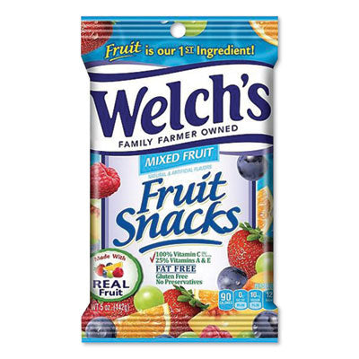 WELPIM05098 Fruit Snacks, Mixed Fruit, 5 Oz Pouch, 12/carton