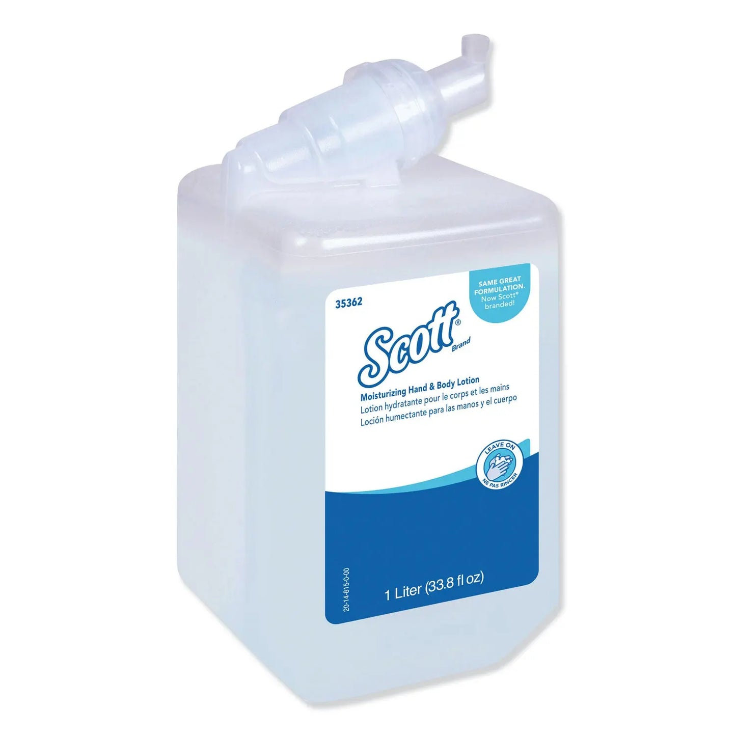 KCC35362 Moisturizing Hand and Body Lotion, 1 L Bottle. Fresh Scent Scott