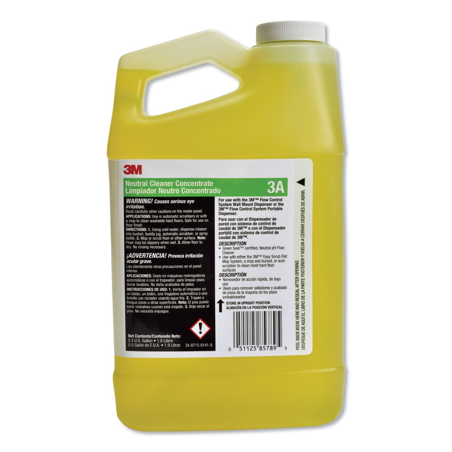 MMM3A Neutral Cleaner Concentrate 3a, Fresh Scent, 0.5 Gal Bottle, 4/carton