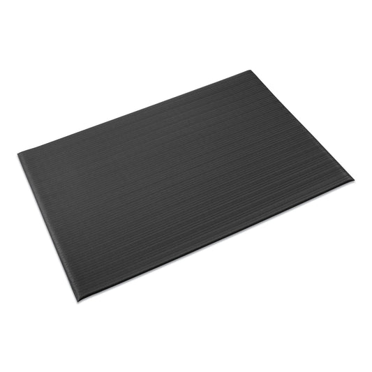 CWNFL2436BK Ribbed Vinyl Anti-Fatigue Mat, Rectangular, Black Ribbed Surface, 24" x 36"