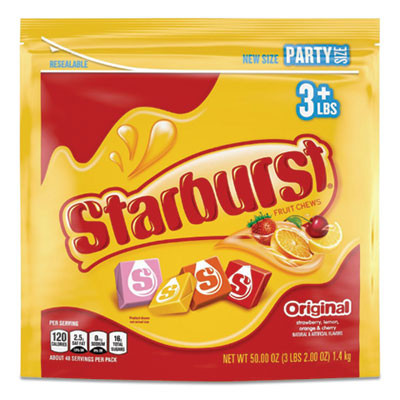 SBR28086 Original Fruit Chews, Cherry; Lemon; Orange; Strawberry, 50 Oz Bag THE WRIGLEY COMPANY