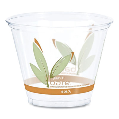 DCCRTP9RBARE Bare Eco-Forward RPET Cold Cups, 9 oz, Plastic, Leaf Design, 1,000/Carton