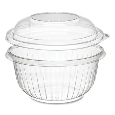DCCC16BCD PresentaBowls Bowl/Lid Combo-Paks, Dome Lid, 16 oz, Clear, Plastic, 63/Pack, 4 Packs/Carton DART