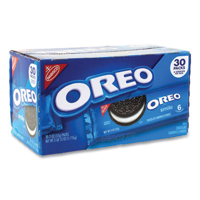 GRR22000421 Oreo Cookies Single Serve Packs, Chocolate, 2 oz Pack, 30/Box