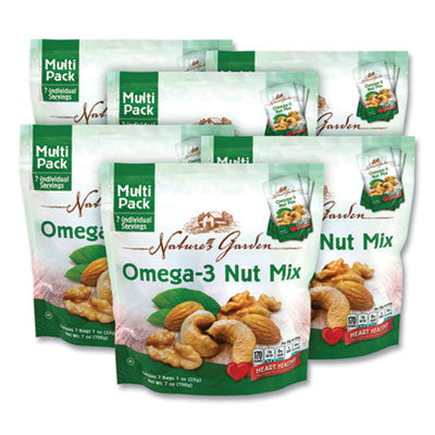 GRR29400007 Omega-3 Nut Mix, 1 oz Pouch, 7 Pouches/Pack, 6 Packs/Carton