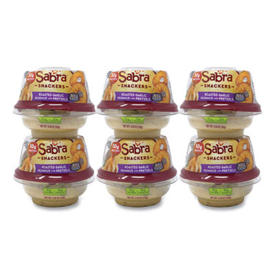 GRR90200452 Classic Hummus with Pretzel, 4.56 oz Cup, 6 Cups/Pack