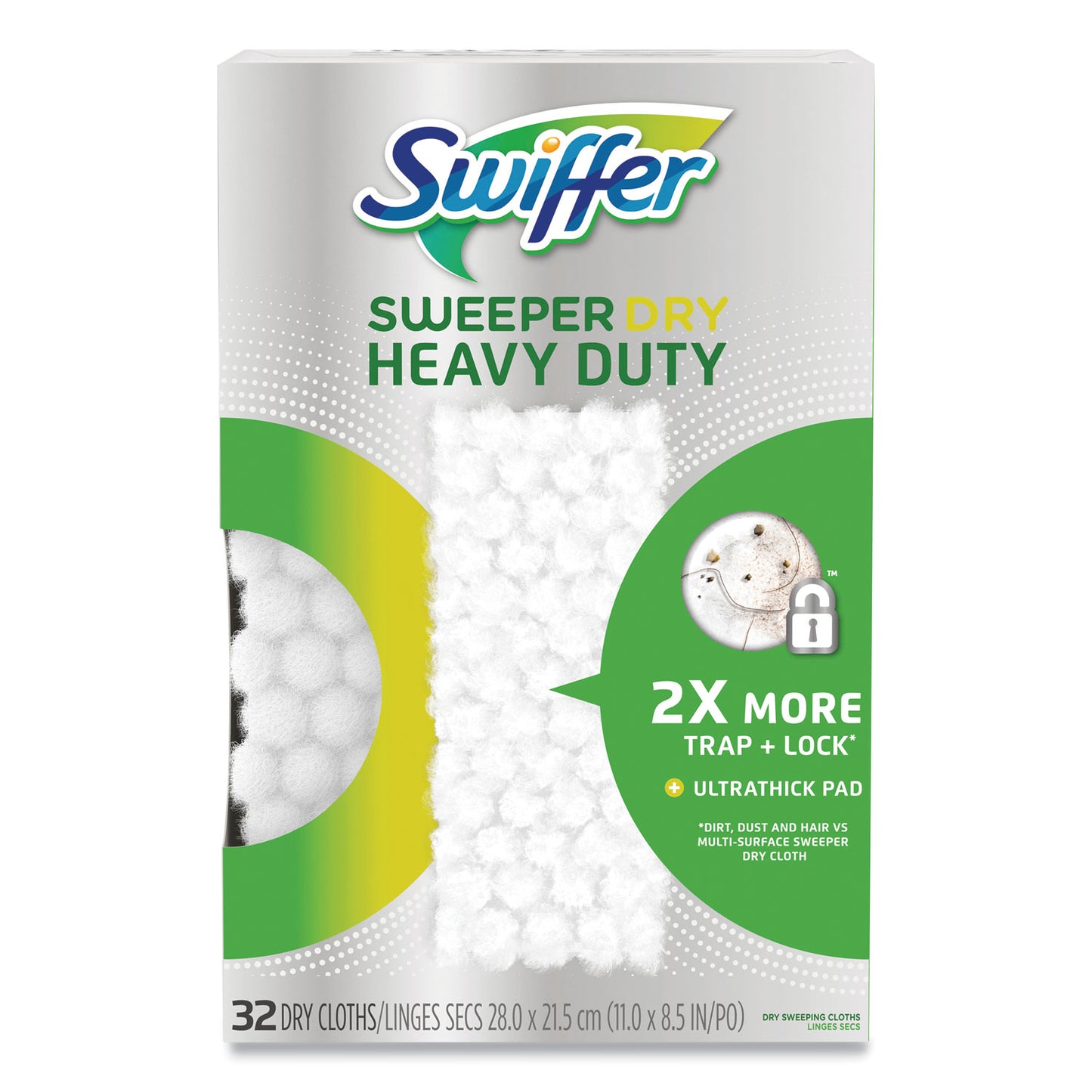 PGC77198 Heavy-Duty Dry Refill Cloths, 11 x 8.5, White, 32/Pack Swiffer